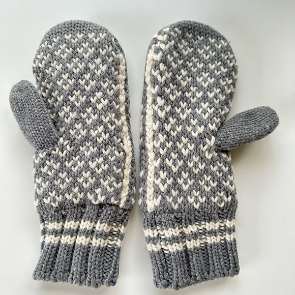 Moncler Medium Grey Knitted Gloves Mittens - Picture 4 of 6